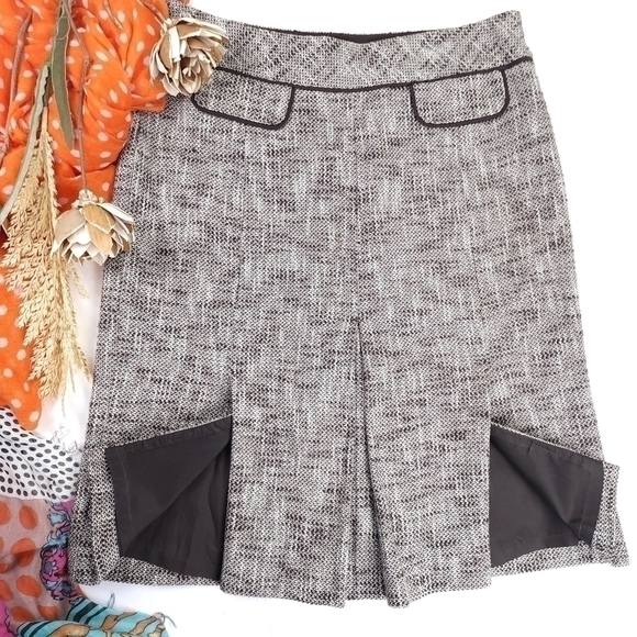 Loft Brown Wool Blend Skirt Sz 8 - Picture 1 of 9